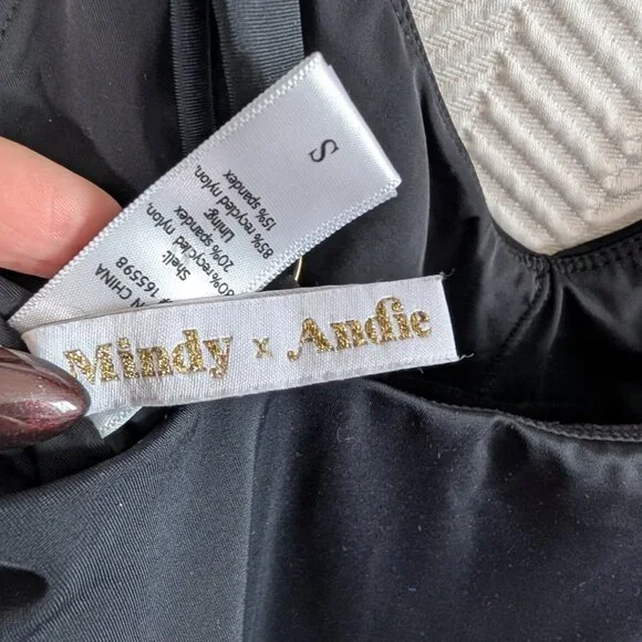 Andie The Marco One Piece Swimsuit Black Size Small Minimalist Vacation Resort - Picture 2 of 10